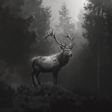 Stag Canvas Black and White